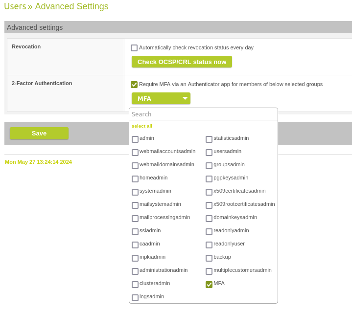 New option "2-Factor Authentication"