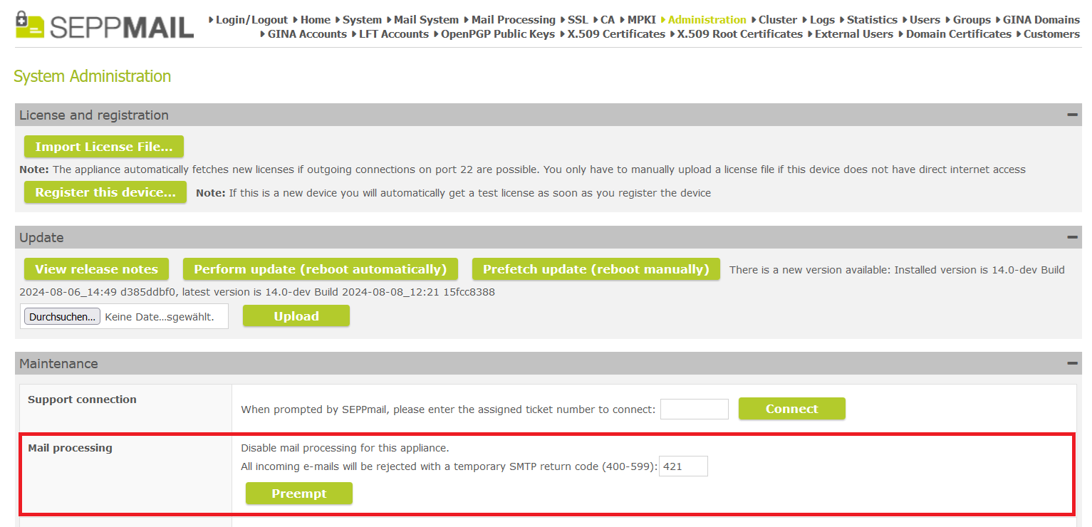 Define temporary SMTP return code