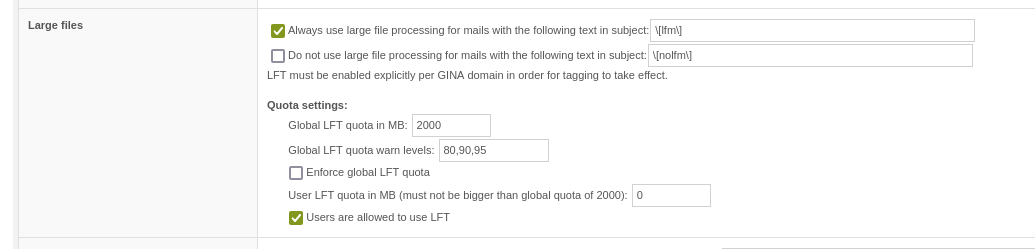 LFT Quota in Mail Processing
