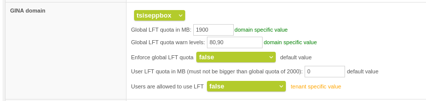 LFT Quota in Managed Domain