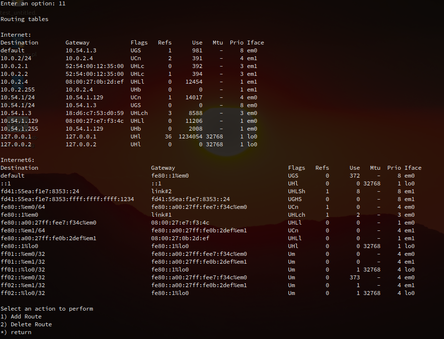 Edit routing in the console menu