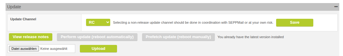 Set the Update Channel
