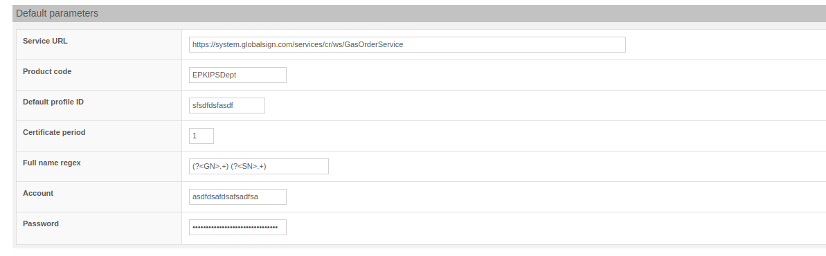 GlobalSign Full Name Regex