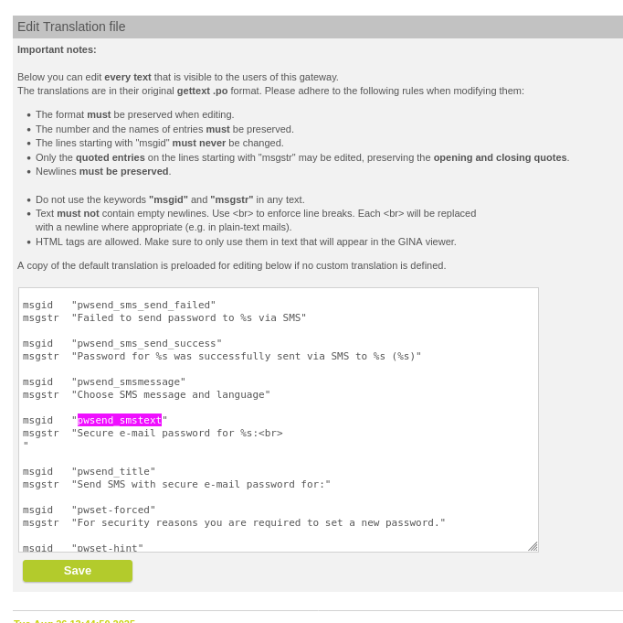 br tags in text templates