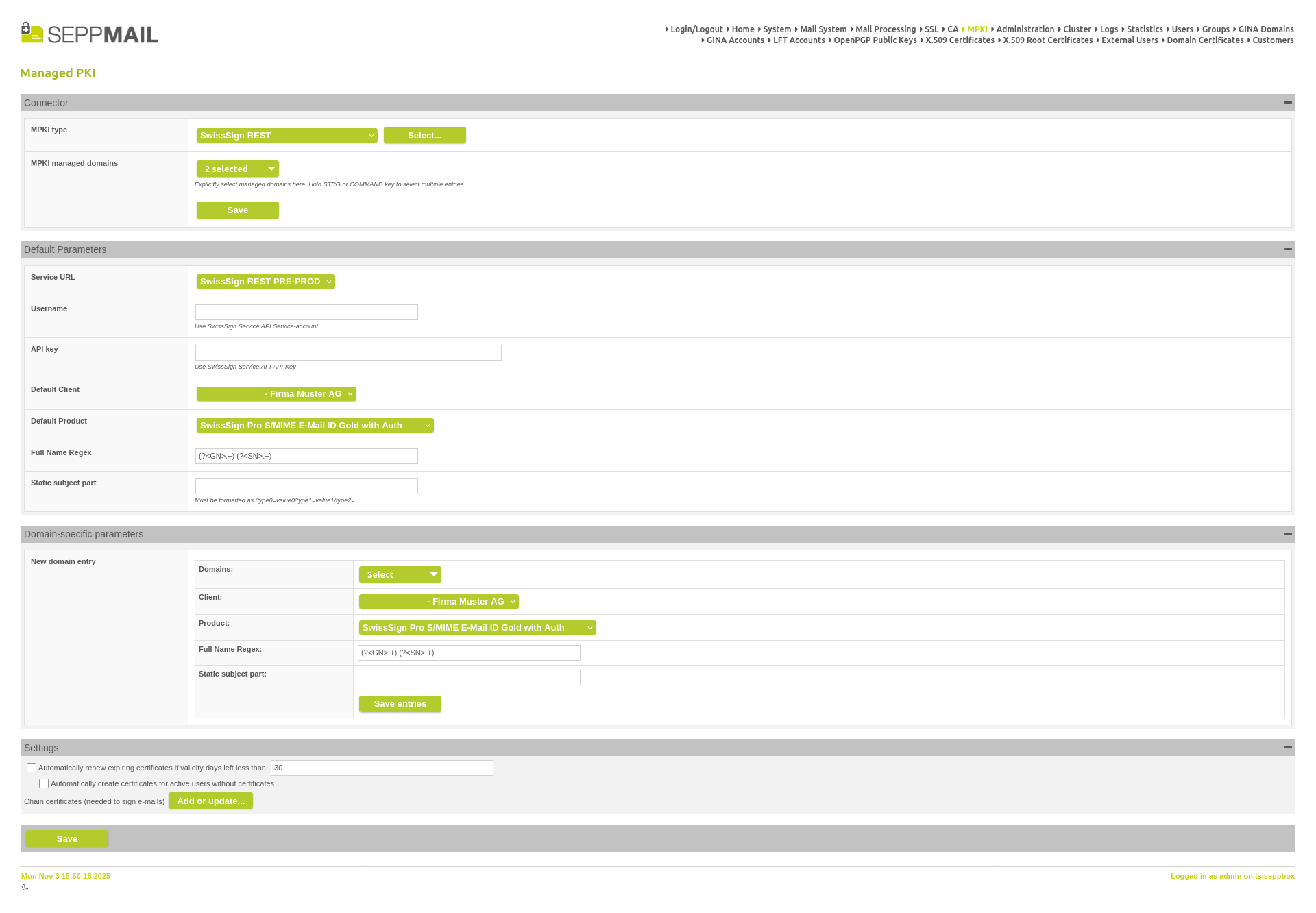 New SwissSign REST MPKI connector