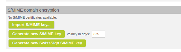 Generate new SwissSign S/MIME Key