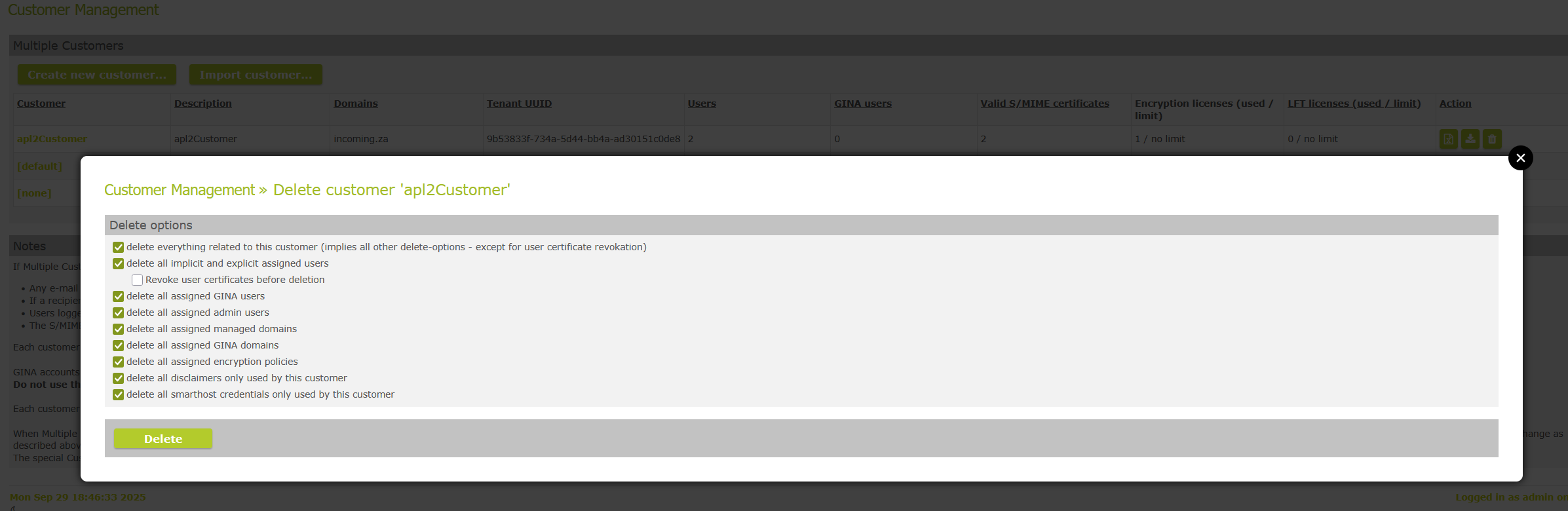 Revoke user certificates before deletion