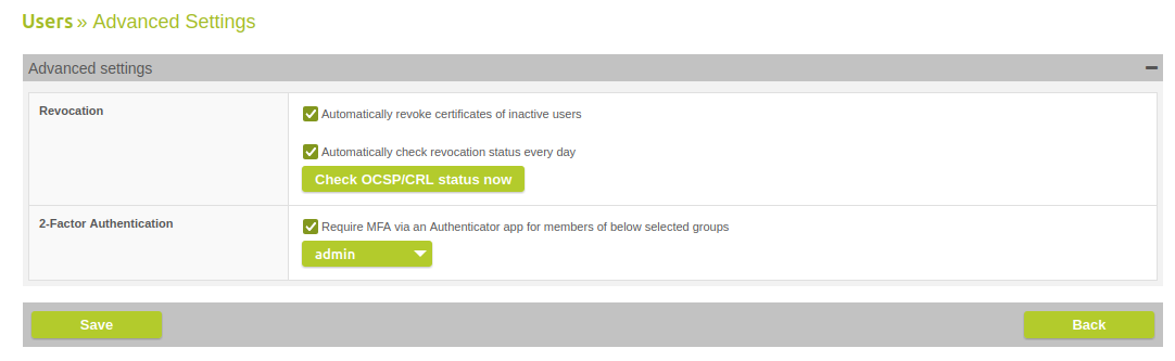Automatically revoke certificates of inactive users