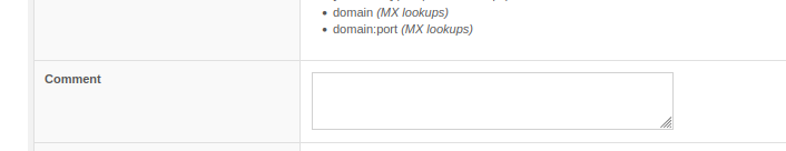 Managed Domain comment field