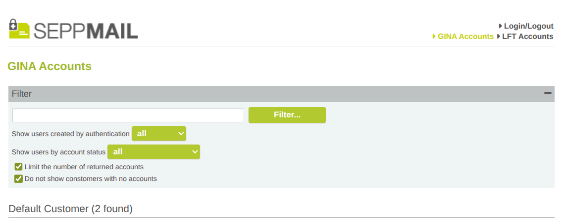 Restricted menu view